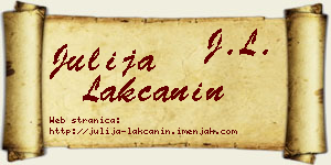 Julija Lakčanin vizit kartica